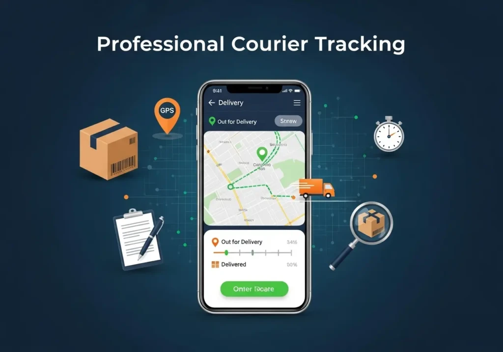 Professional courier tracking status